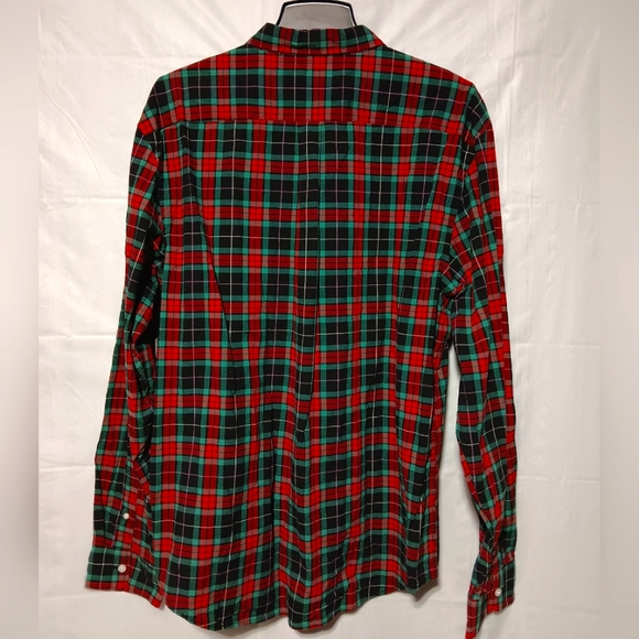 Old Navy NWT Men's XL Slim Fit Button Down Collared Shirt, Red & Green Plaid - Picture 9 of 9